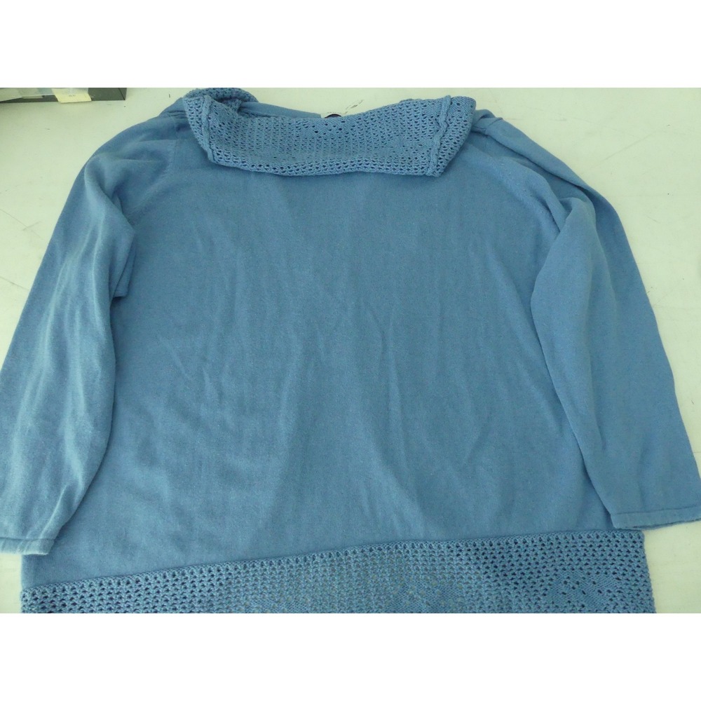 Only Necessities Open Knit Cardigan 1X Flowy Crochet Tie Lightweight Office - Picture 7 of 7